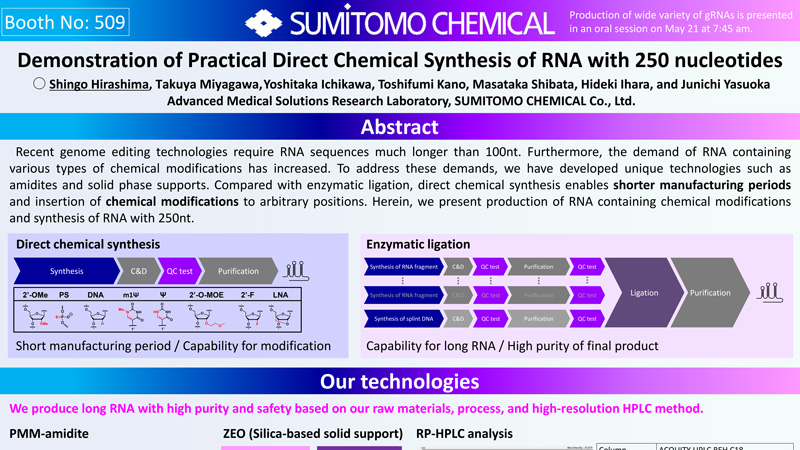 資料サムネイル 250ヌクレオチドRNAの直接化学合成技術の実証